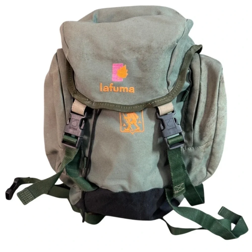 Lafuma Vintage Hiking Backpack Olive Green Daypack Outdoor Rucksack